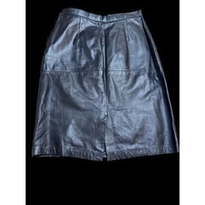 Vintage Avon Fashions Full Leather Skirt Pencil Sz 9/10 Goth Biker E8